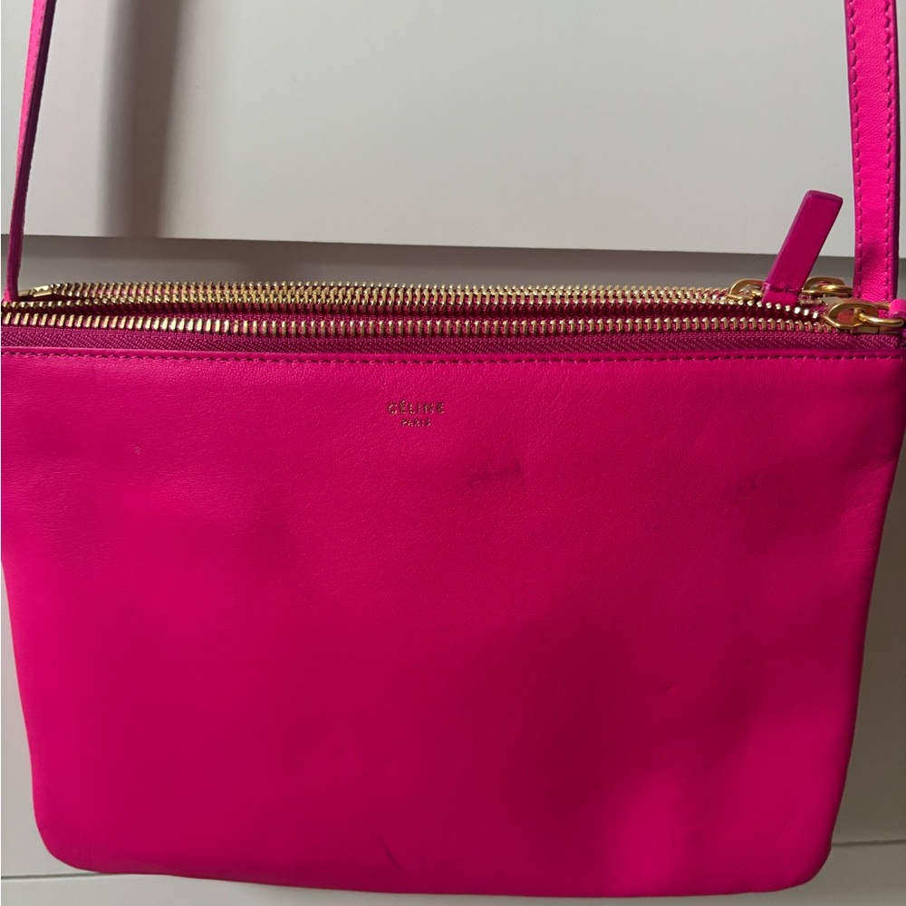 Celine Pink Leather Large Trio Bag